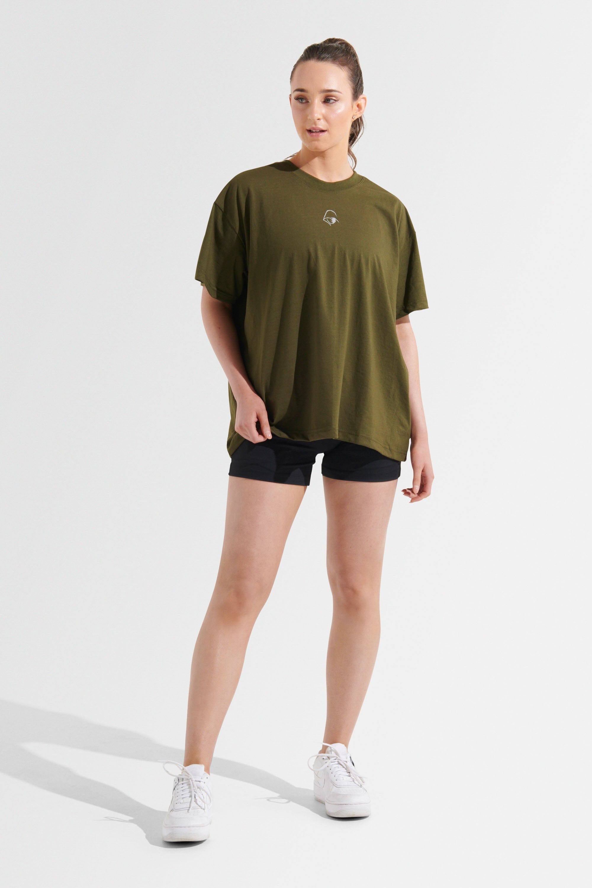 Adapt Oversized T-Shirt in Army Green | Comfortable Loose Fit Cotton Tee for Casual Wear & Street Style Outfits