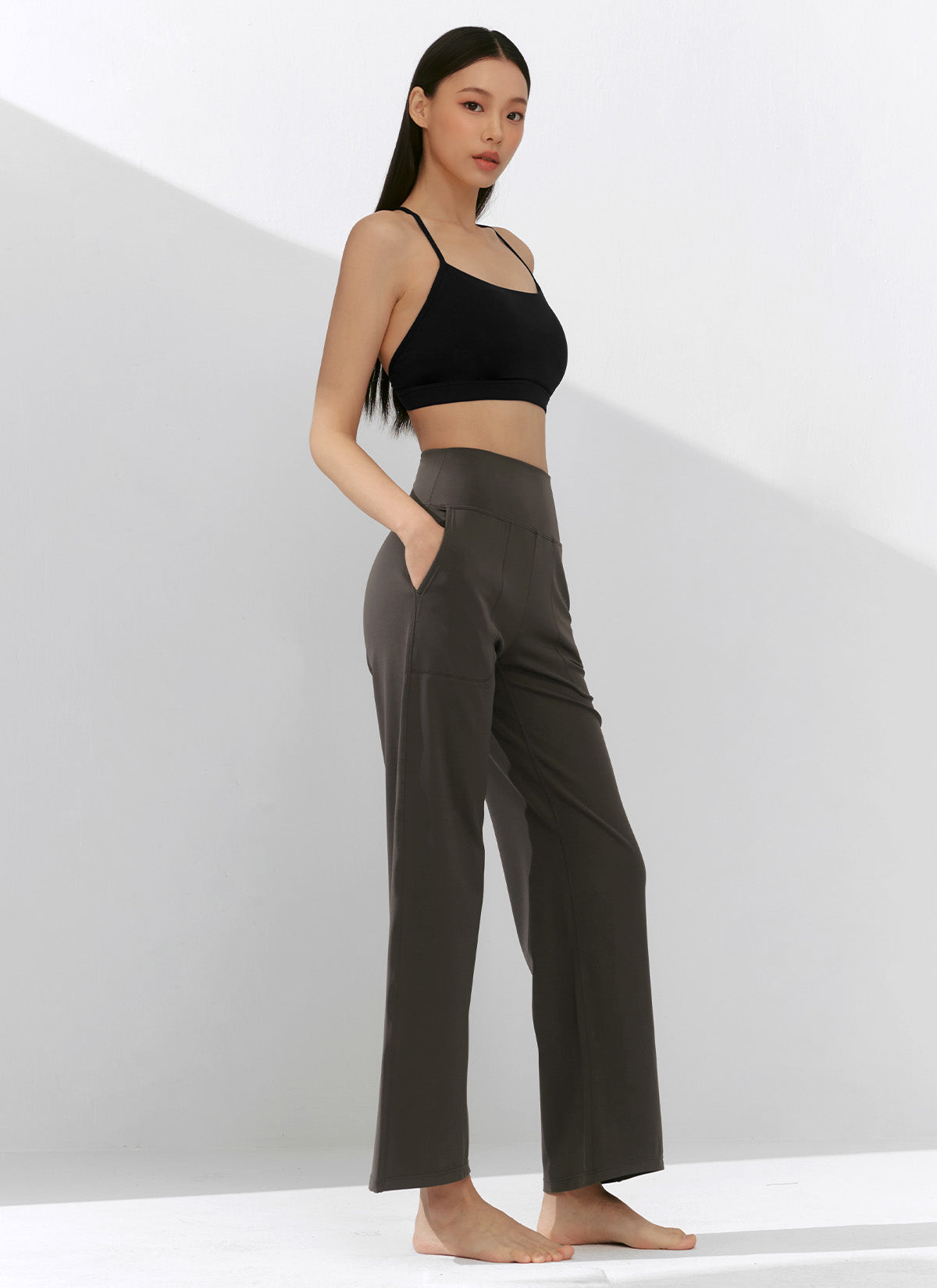 Black Label Power Rise Pocket Wide Leggings - High Waisted Yoga Pants with Side Pockets for Women | Perfect for Workouts, Running, Gym & Lounge Wear