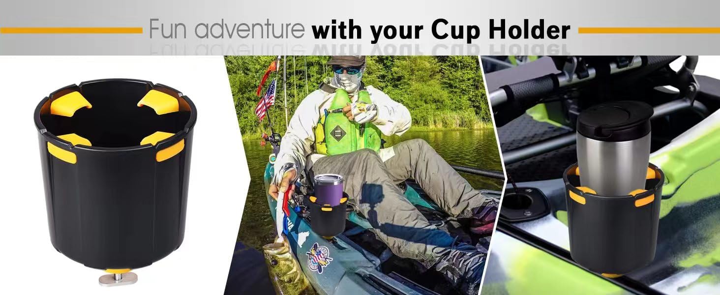 **Multi-Functional Kayak Cup Holder & Accessory Organizer – Drink, Bottle, Phone & Fishing Gear Storage – Kayak Track Mount Installation – Perfect for Fishing, Camping & Water Sports**