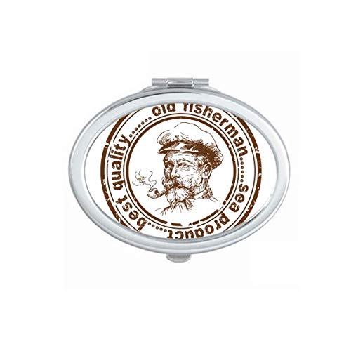 DIYthinker Vintage Fisherman Captain Classic Country City Mirror - Portable Folding Double-Sided Makeup & Glasses Mirror for Travel, Home, and Vanity Use