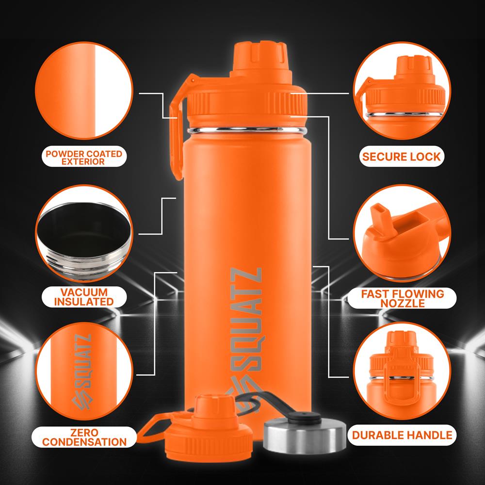 18 Oz Stainless Steel Water Bottle - Vacuum Insulated, Leak Proof, BPA Free - Perfect for Gym, Hiking, Travel & Everyday Use