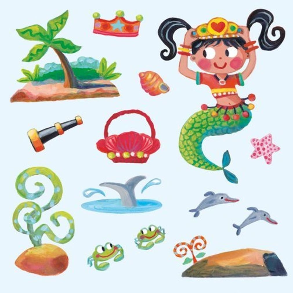 Peaceable Kingdom Reusable Mermaid Sticker Tote for Kids - Waterproof Sticker Activity Bag for Travel, Beach & Playtime - Fun Arts and Crafts Gift for Girls Ages 4-8