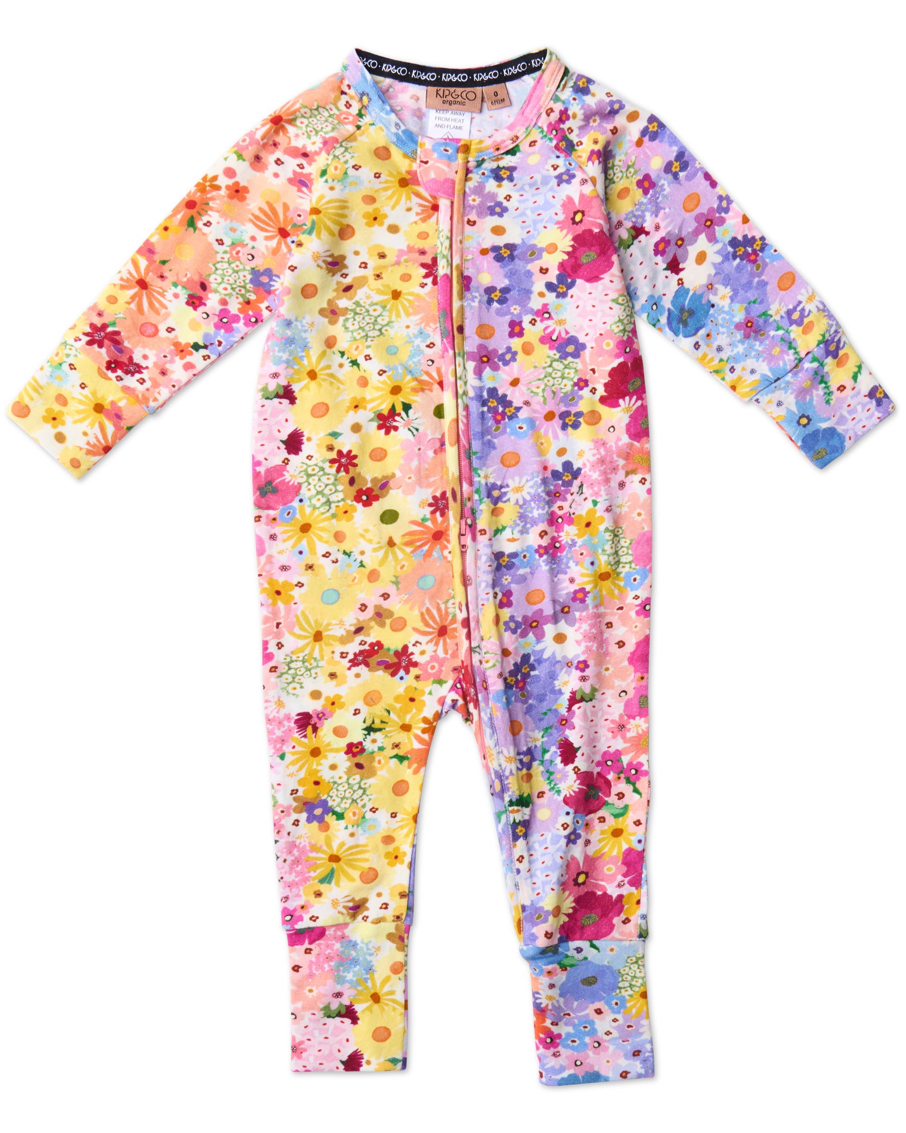 Posie Lane Organic Cotton Long Sleeve Zip-Up Romper for Babies - Soft & Comfortable One-Piece Outfit for Playtime, Sleepwear & Everyday Wear