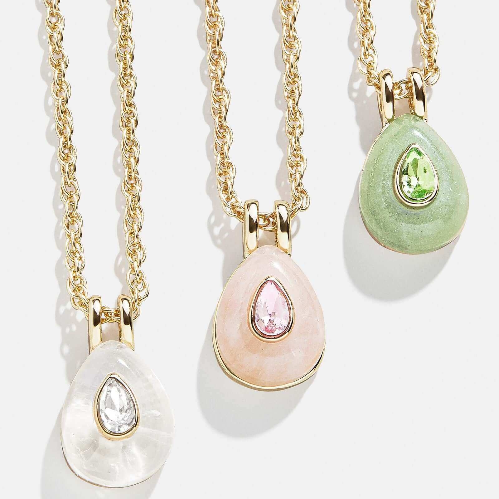 Teardrop Birthstone Pendant Necklace - Personalized Jewelry Gift for Women | JFN501 | Perfect for Birthdays, Anniversaries & Mother's Day