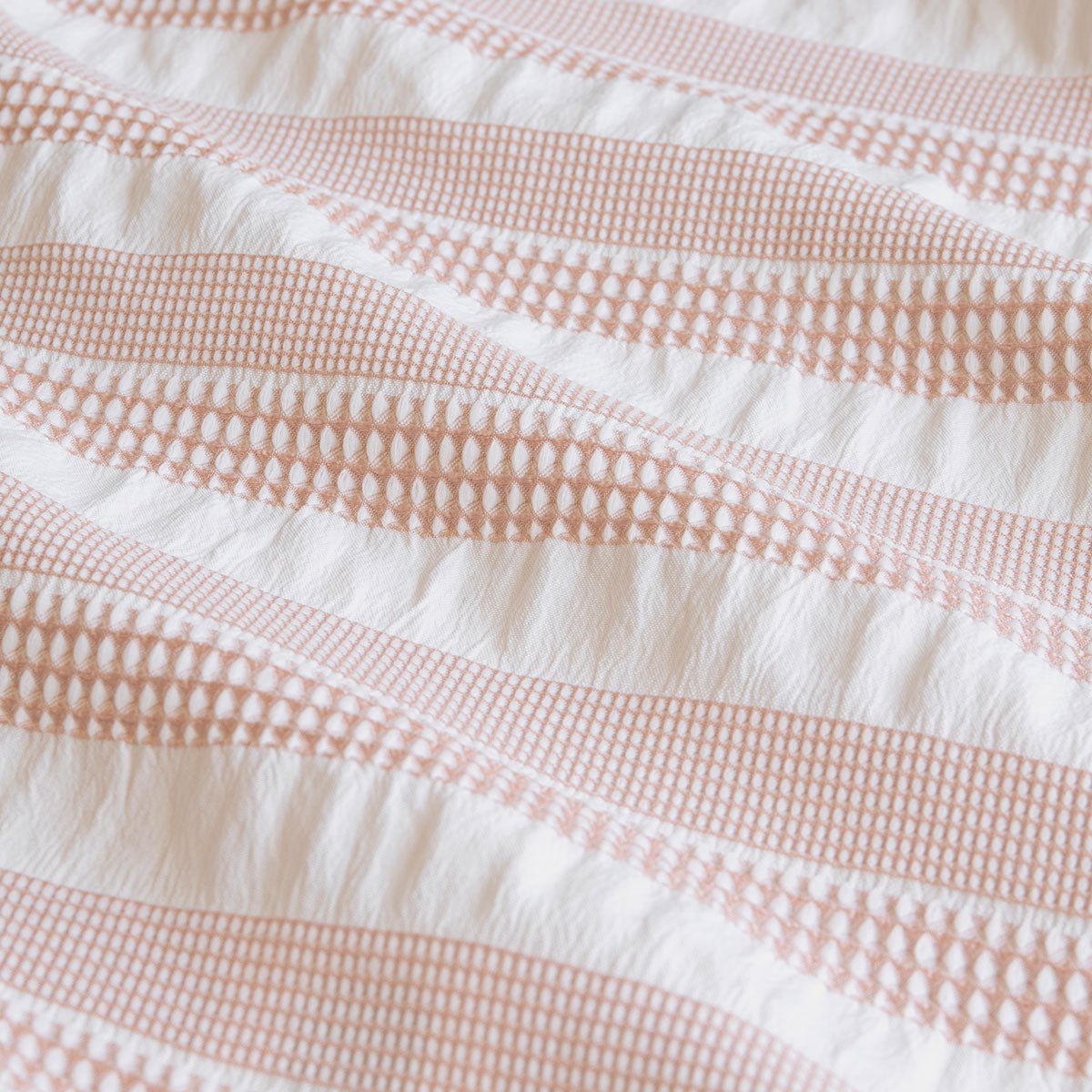 Ardor Cove Rose Dust (Peach Tone) Seersucker Waffle Quilt Cover Set - Double Size Bedding for Cozy Bedroom Decor | Soft & Breathable Summer Duvet Cover