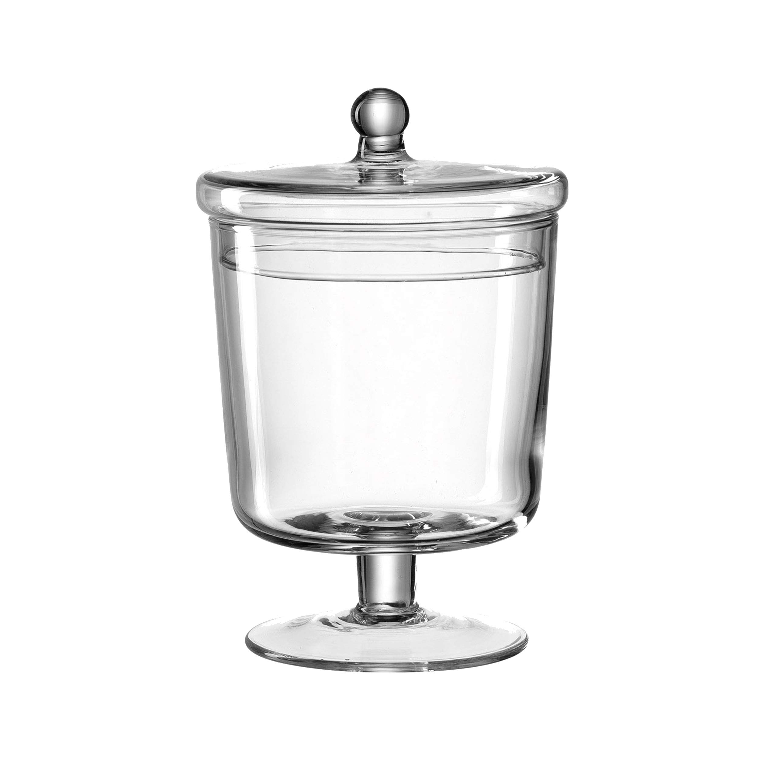 LEONARDO Ravenna 018612 Clear Glass Storage Tin with Base - 20cm Kitchen Organizer for Spices, Tea, Coffee & Pantry Items | Perfect for Home, Office & Gift Giving
