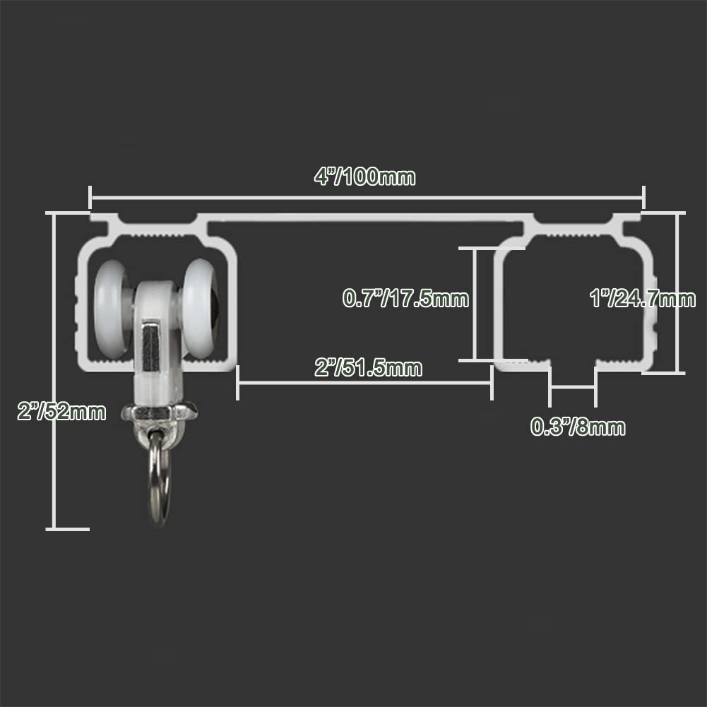 Heavy-Duty Double Curtain Track Rail System - Ceiling Mounted for Living Room & Bedroom - 6.6ft White Room Divider Curtain Rod - Perfect for Home Partition & Window Dressing