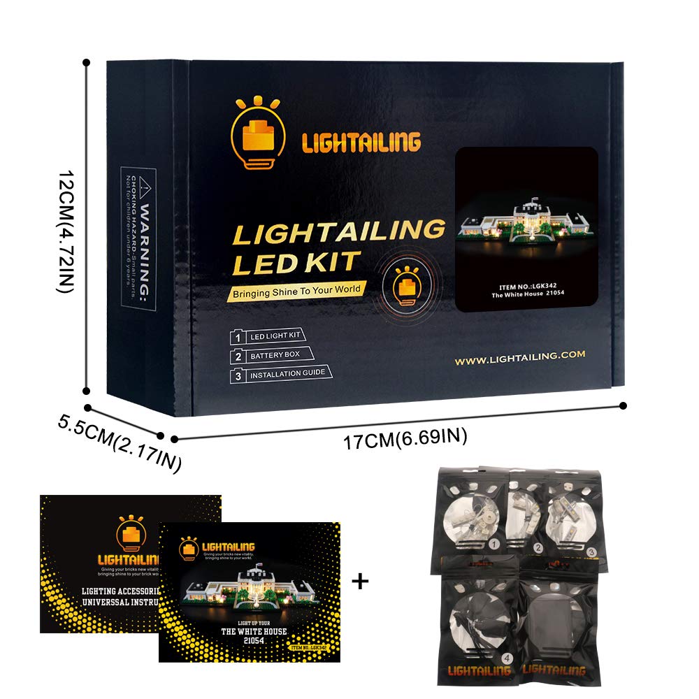 White House Architecture LED Light Building Block Set - Compatible with Lego 21054 Model (Light Kit Not Included) | Perfect for Home Decoration, Gift Ideas & STEM Education