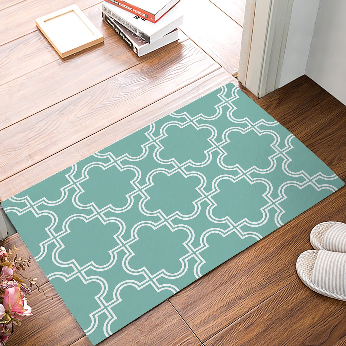 Geometric Moroccan Pattern Floor Mat - Non-Slip Indoor Carpet for Bathroom, Kitchen, Entryway - 16