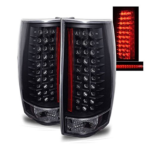 Black LED Tail Lights G4 Assembly Set for Chevrolet Tahoe/Suburban/Yukon - Pair (Left & Right) Replacement - Durable & Bright LED Brake Lights for Enhanced Night Visibility & Safety