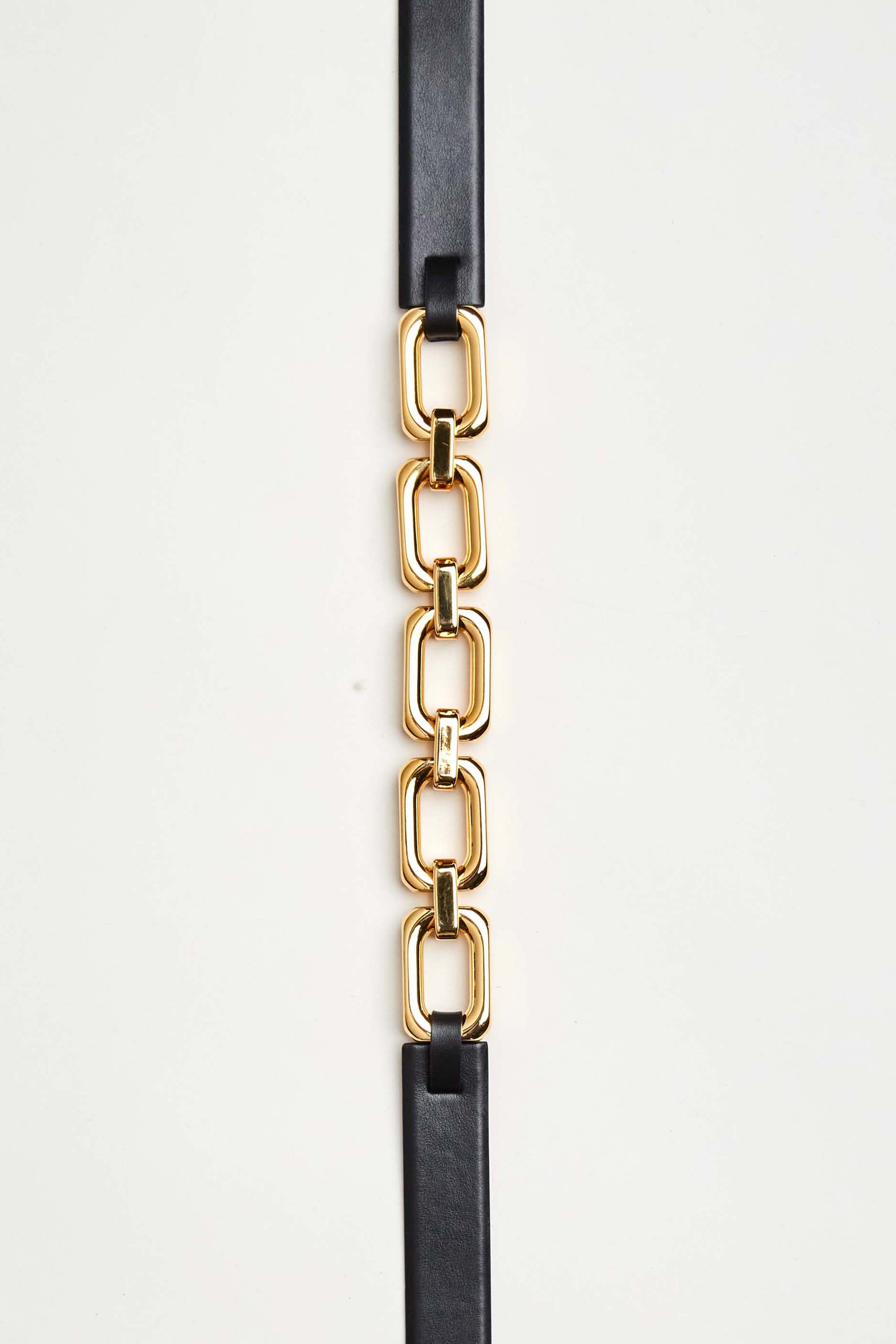 Ar185004 Black Gold Cube Link Belt - Stylish and Durable Fashion Accessory for Men & Women | Perfect for Casual, Office, and Formal Occasions