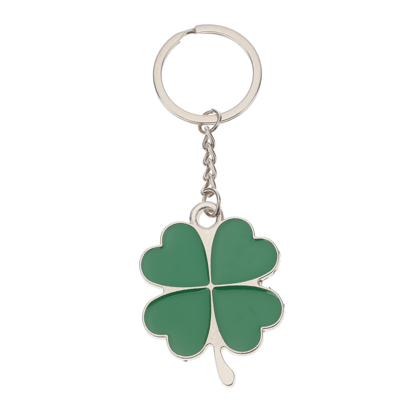 Lucky Four Leaf Clover Keychain - Metal Shamrock Keyring with Green Leaf Pendant Charm for St. Patrick's Day Gifts, Irish Decor & Good Luck Accessories | Perfect for Keychains, Backpacks, Gifts & Party Favors