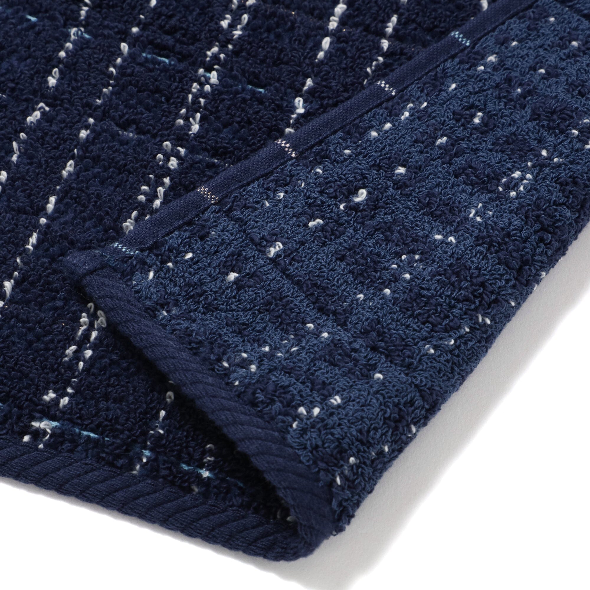 Antibacterial & Deodorizing Tweed Pattern Face Towel - Navy Blue | Soft & Absorbent Washcloth for Skincare, Gym & Travel