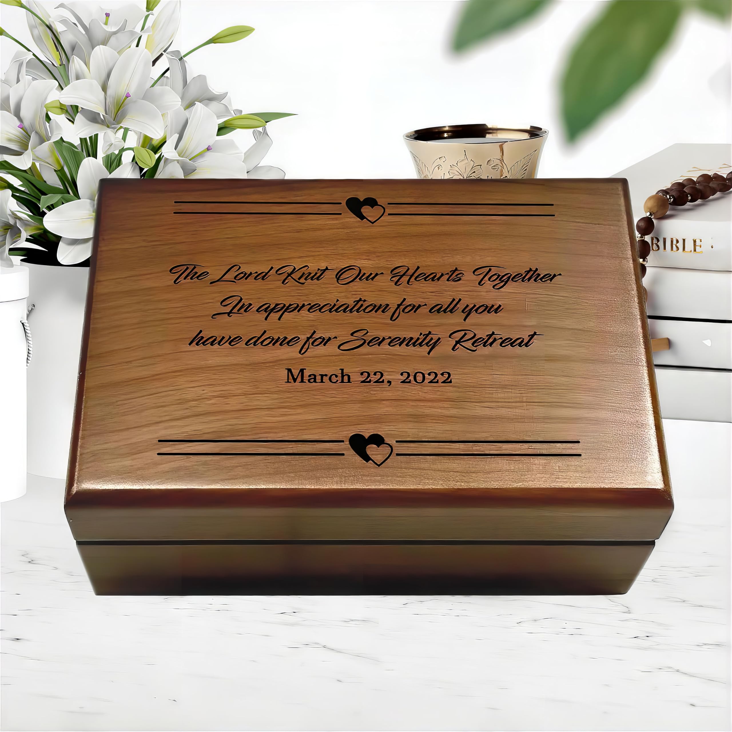 Personalized Religious Scripture Prayer Gift Box - Custom Engraved Wooden Bible Verse Keepsake - Christian Home Decor for Prayer & Meditation - Perfect for Baptism, Wedding & Spiritual Gifts