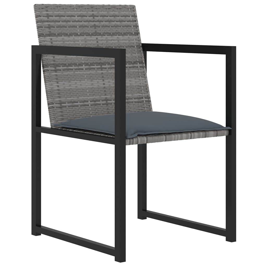 FAMIROSA 7-Piece Outdoor Dining Set with Weather-Resistant Gray Poly Rattan & Comfortable Cushions - Perfect for Patio, Garden, Poolside & Backyard Entertaining
