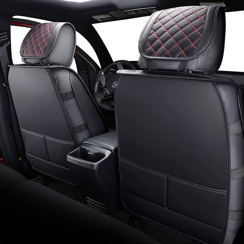 Premium 5-Piece Leather Car Seat Covers Set - Perfect Fit for 2007-2023 Toyota Tacoma Crew Cab | Waterproof & Durable Protection for Daily Commute, Road Trips & Off-Road Adventures
