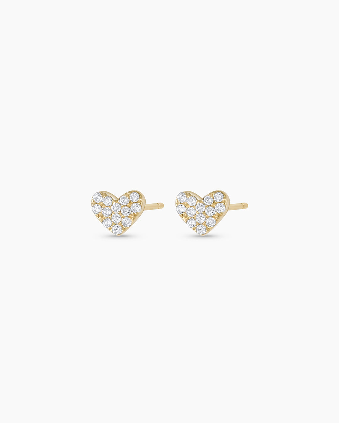 14K Gold Diamond Pavé Heart Stud Earrings for Women - Perfect for Valentine's Day Gifts, Anniversary & Romantic Occasions