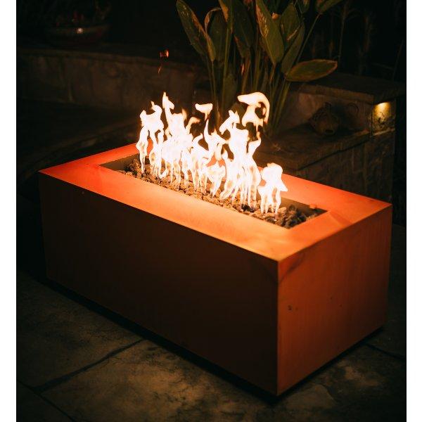 48-Inch Linear Fire Pit for Outdoor Patio, Backyard, and Garden - Modern Gas Fire Pit Table with Lava Rocks - Perfect for Camping, Parties, and Relaxation