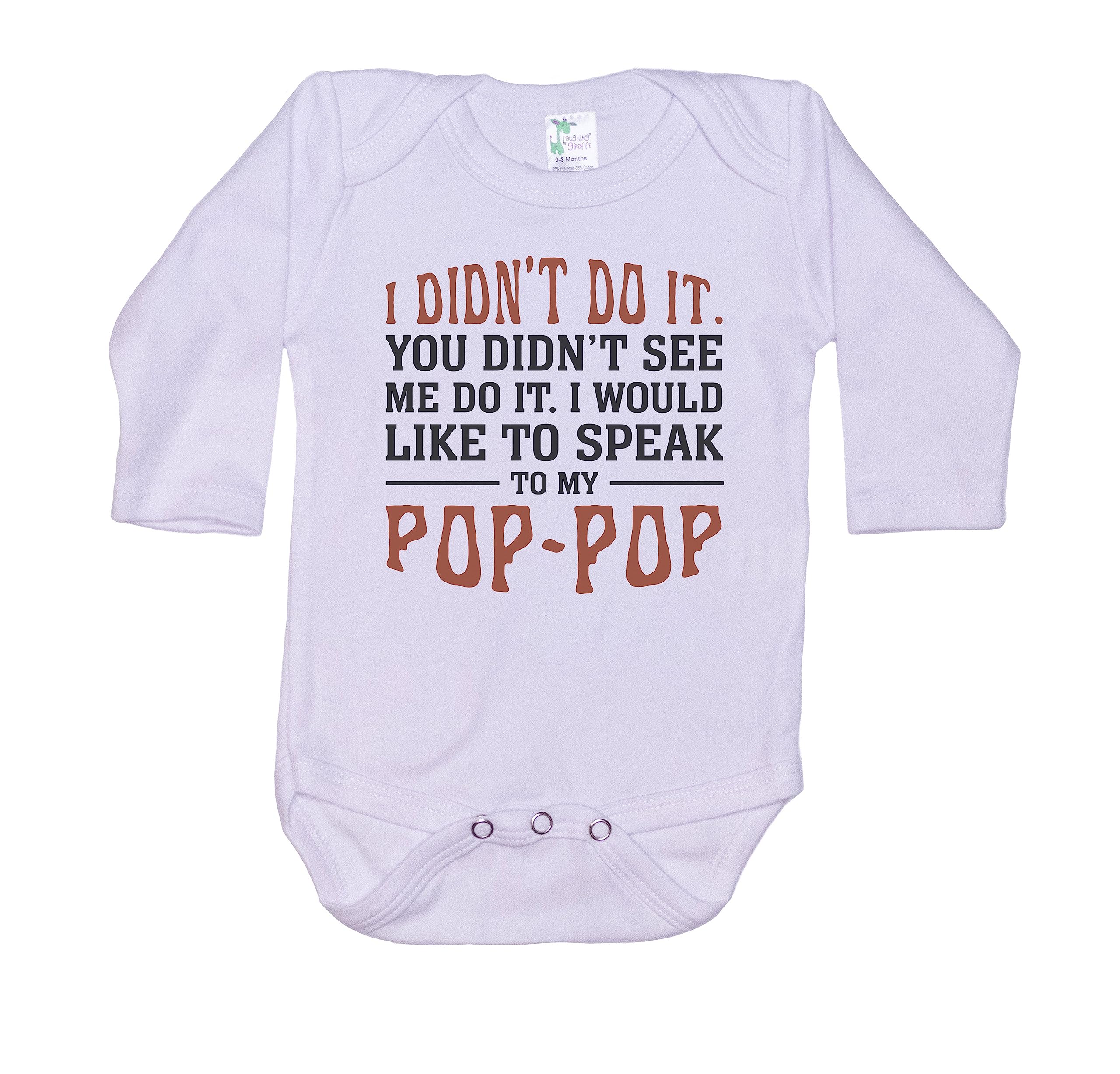 Ebenezer Fire Grandchild Baby Onesie - Speak To My Pop-Pop - Unisex Newborn Bodysuit - Cute Outfit for Grandparents Day & Family Photos