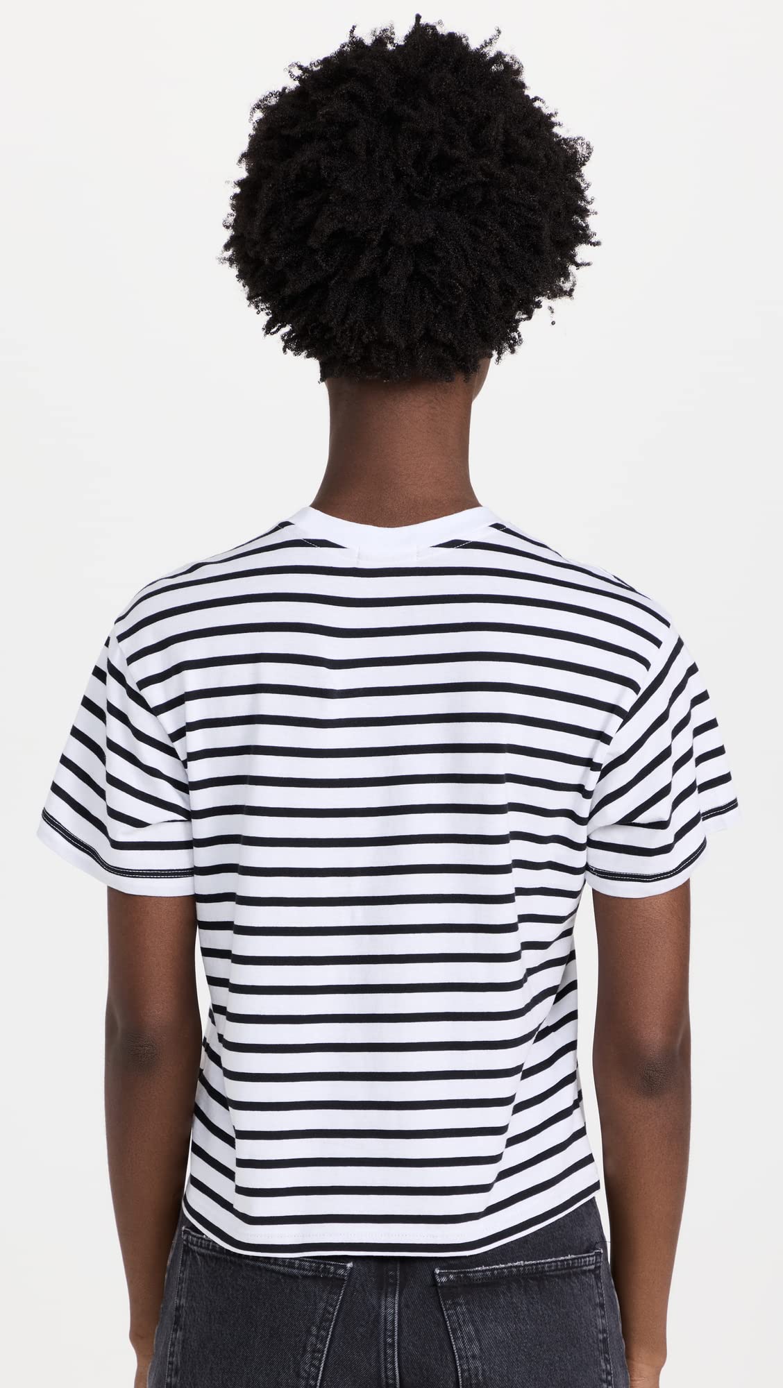 Women's Striped School Boy T-Shirt - Casual Vintage Style Top for School, Work & Everyday Wear