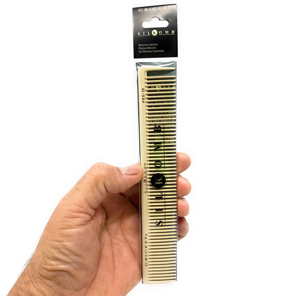 Cricket Silicone Silkomb Cutting Comb - Rattail, Pintail & Wide Options (1 Piece) | Professional Hair Styling Tool for Barbers & Stylists | Perfect for Fades, Undercuts & Precision Haircuts