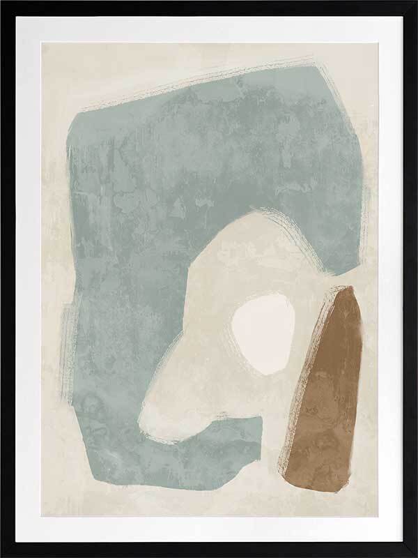Easy Does It Light Teal Framed Art Print - Modern Wall Decor for Living Room, Bedroom & Office - Ready to Hang Home Decor