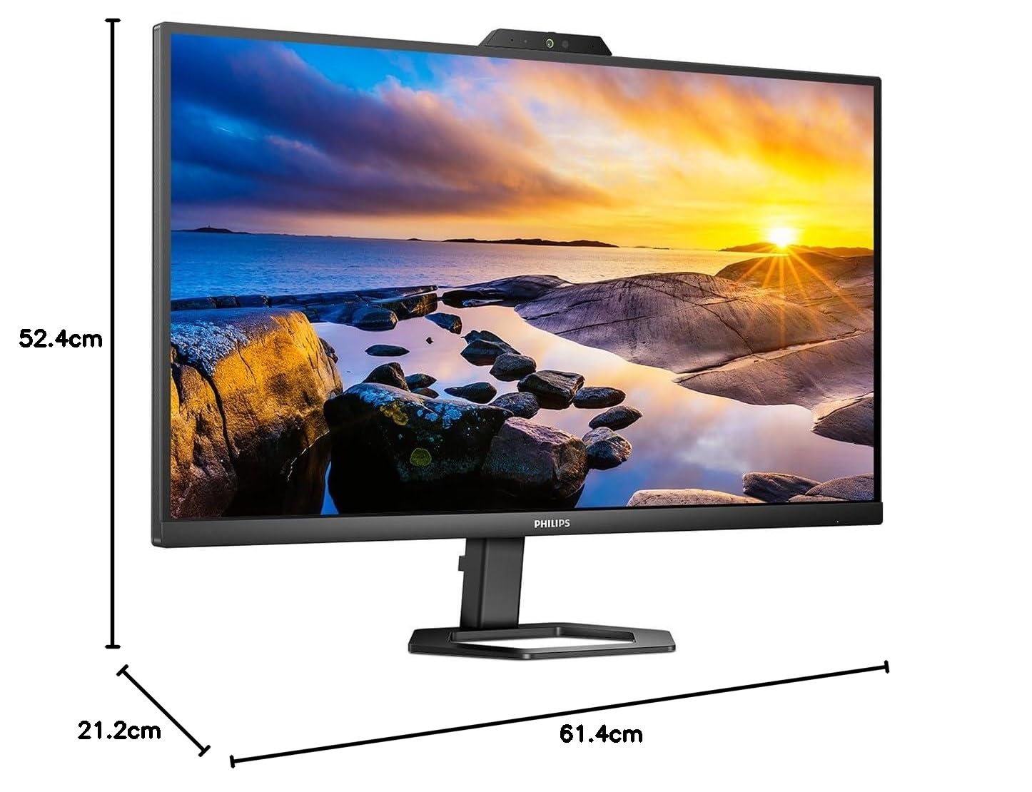 Philips 27E1N5600HE 27-inch QHD USB-C Monitor with Webcam, Height Adjustable Stand & Built-in Speakers (2560x1440, 75Hz, HDMI, DisplayPort, USB Hub) - Perfect for Home Office, Gaming & Video Conferencing