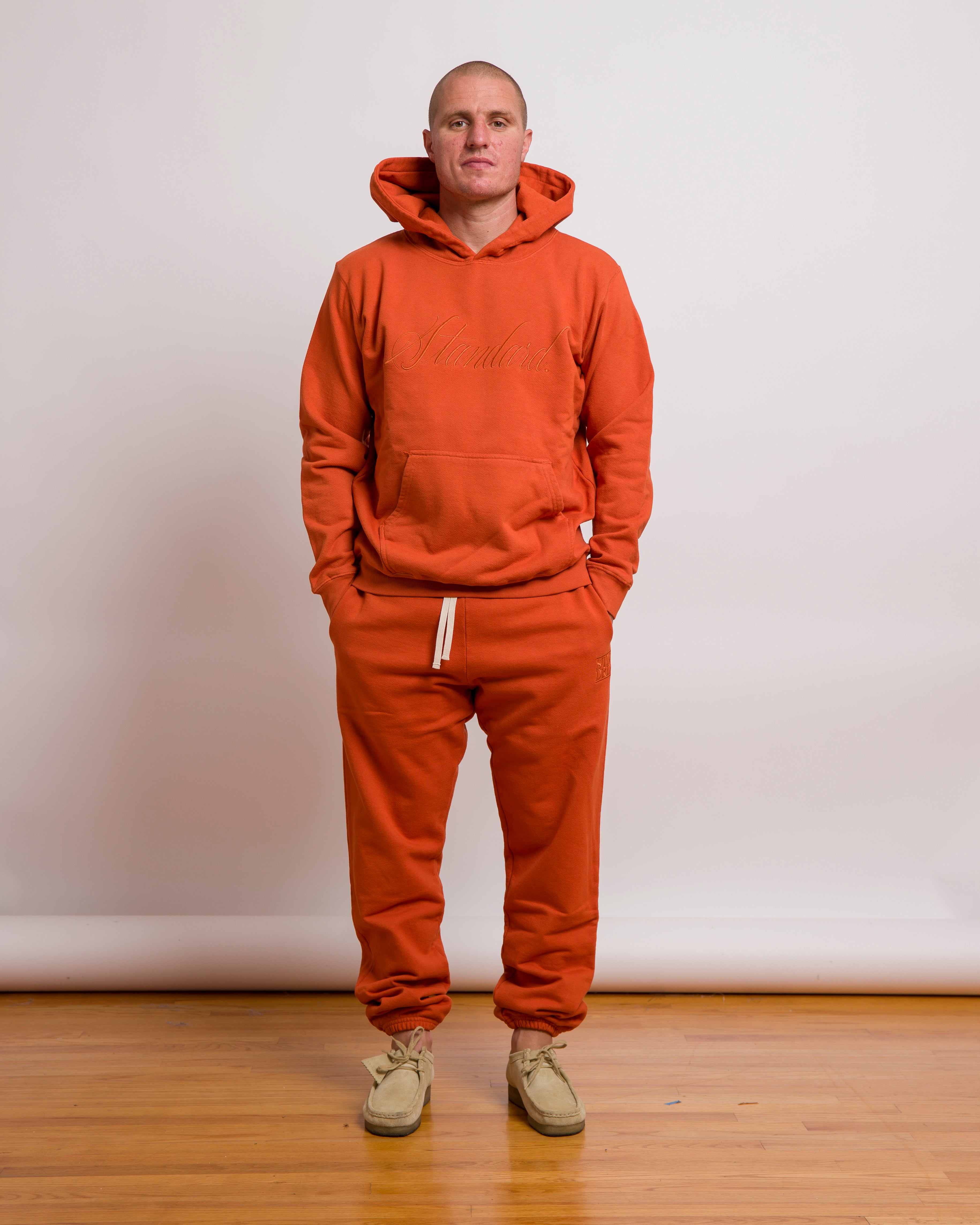 BJ BETTS X STANDARD ISSUE Premium Cotton Hoodie - Rust Color Pullover for Men & Women | Cozy Streetwear for Casual Outfits, Fall Layering & Urban Fashion