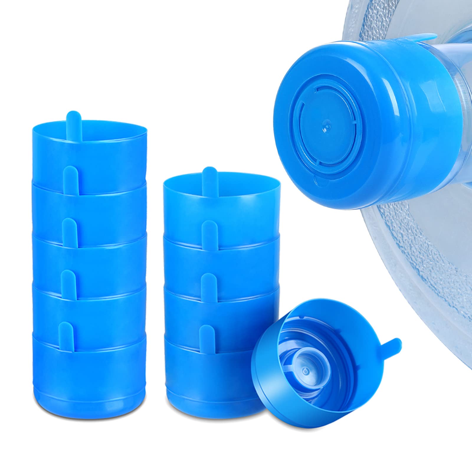 5 Gallon Water Jug Cap - 55mm Non-Spill Screw Top Cap with Handle (10 Pack) for Home & Outdoor Use