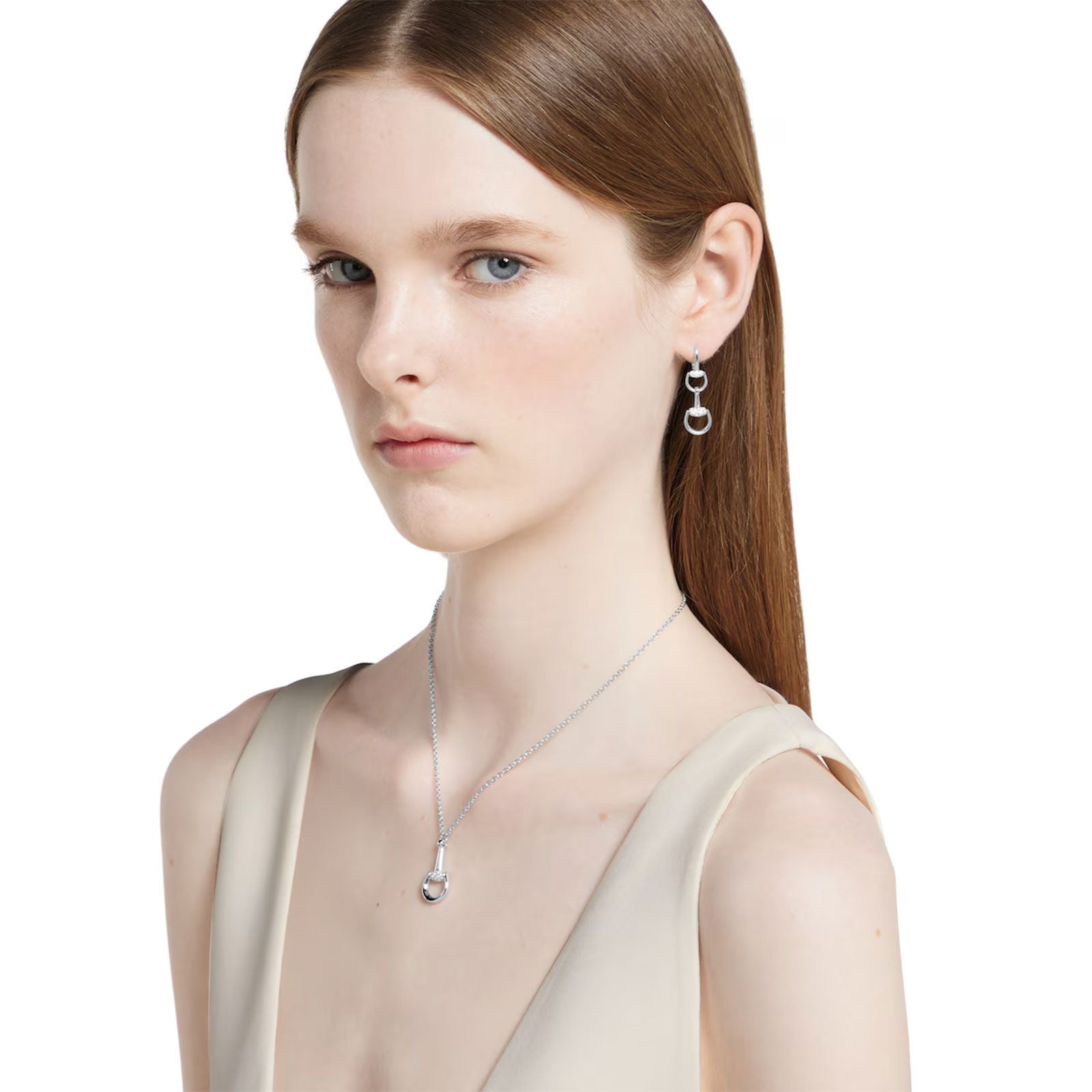 Gucci Horsebit 18K White Gold Diamond Drop Earrings YBD837633001 - Luxury Jewelry for Women, Perfect for Parties, Weddings & Special Occasions