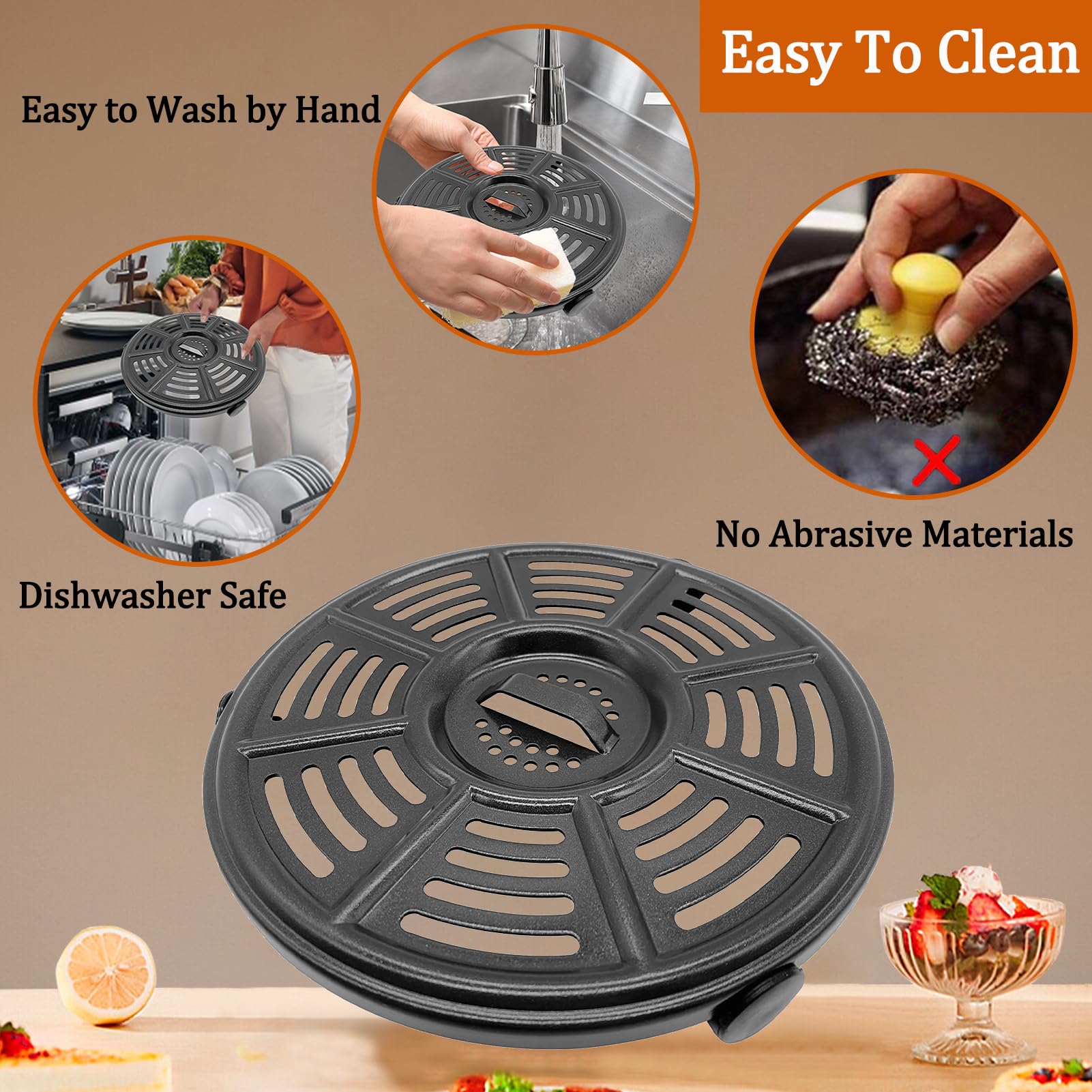 5.5QT Air Fryer Crisper Tray for Ninja AF161 5.5 Quart Air Fryers - Upgraded Nonstick Dishwasher Safe Grill Pan & Crisper Plate Rack Insert | Perfect for Healthy Cooking, Crispy Snacks & Family Meals