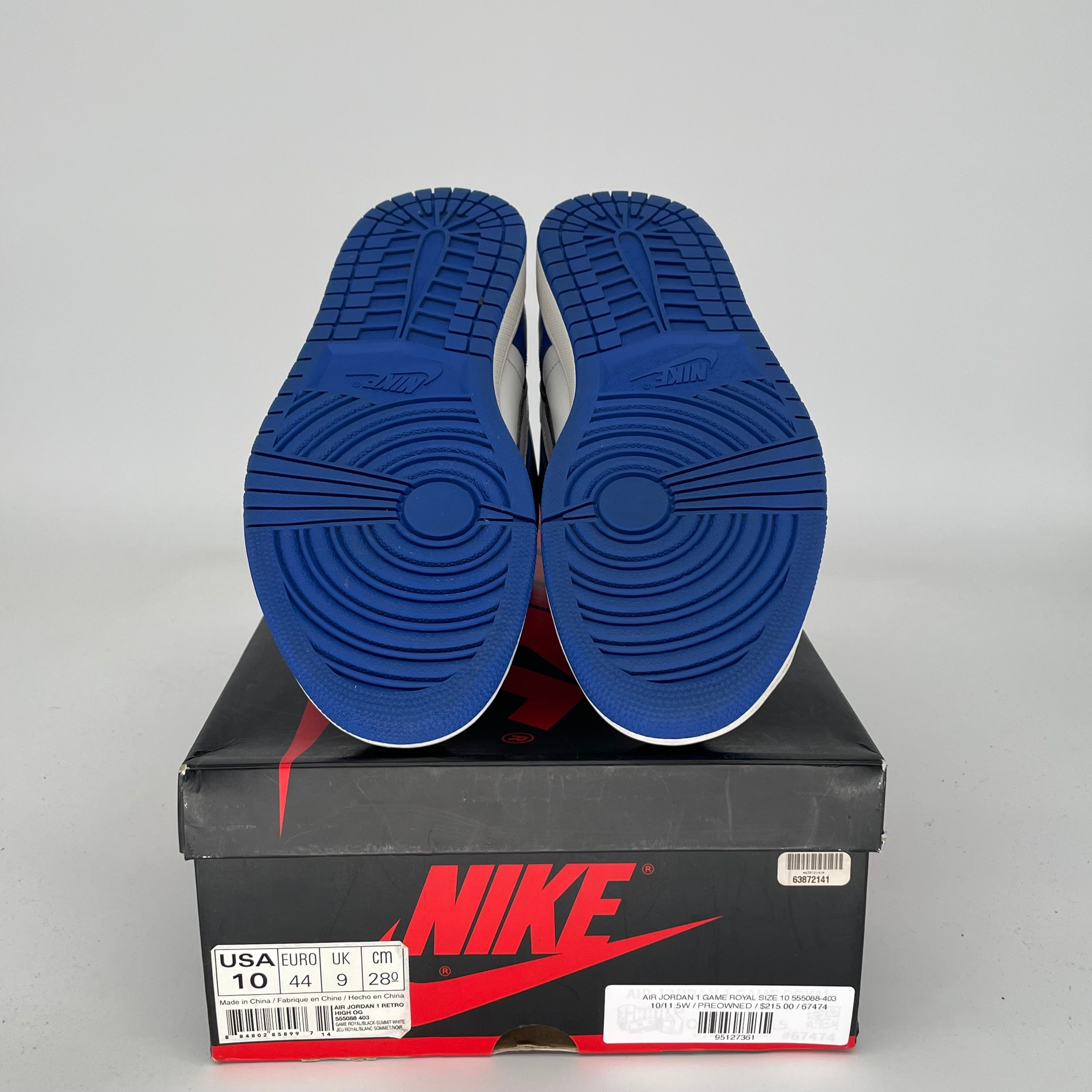 Air Jordan 1 Retro High OG 'Game Royal' Men's Basketball Shoes Size 10 (555088-403) - Perfect for Sneaker Collectors & Streetwear Fashion