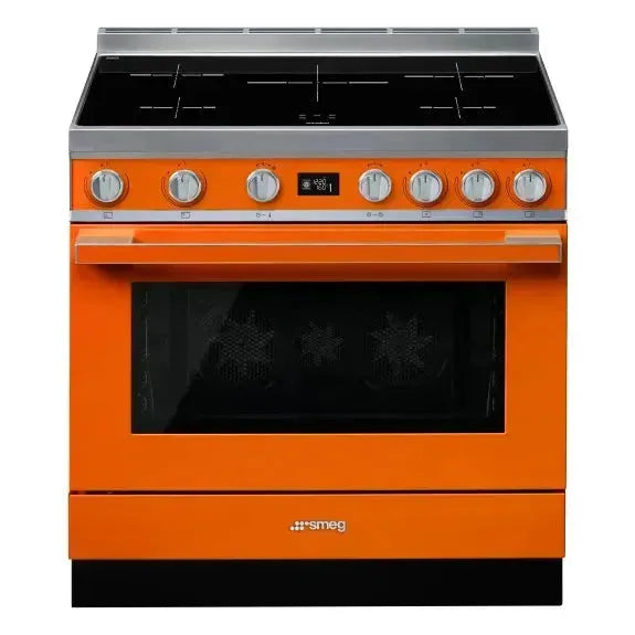 Smeg 90cm Portofino Induction Cooktop in Burnt Orange - Premium Italian Kitchen Appliance for Modern Home Cooking & Entertaining