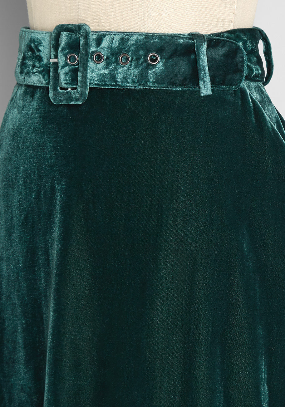 Stylish Belted Midi Skirt for Women - High Waist Flowy A-Line Skirt with Adjustable Waistband | Perfect for Office, Date Night & Casual Outfits