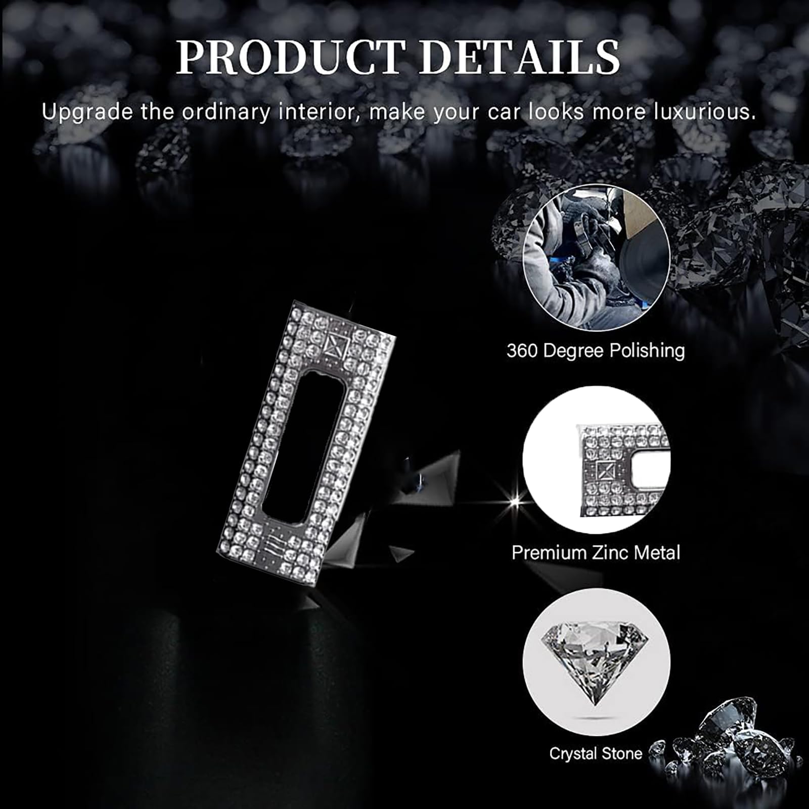 Shiny Crystal Rear Air Conditioner Vent Button Cover - Compatible with Honda Civic 2022 (Rear Vent) - Luxury Car Interior Accessory for Enhanced Style & Comfort