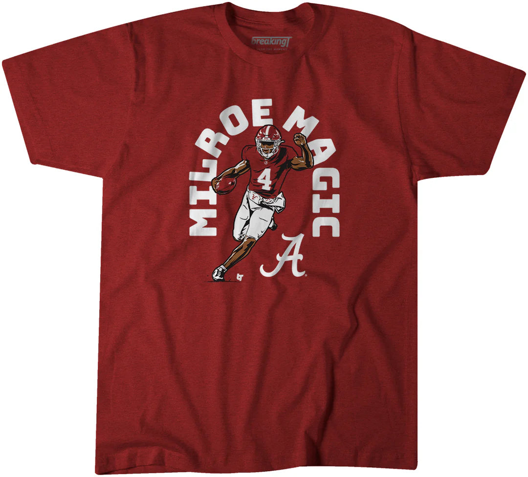 Breaking T Jalen Milroe Magic Short Sleeve Shirt - Alabama Football Fan Apparel for Game Day & Casual Wear