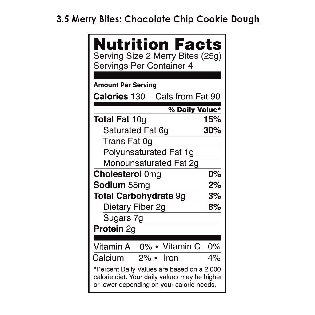 Hail Merry Chocolate Chip Cookie Dough Merry Bites™ - 8 Pack | Vegan, Gluten-Free, Non-GMO Snacks | Perfect for On-the-Go, Lunch Boxes & Healthy Desserts