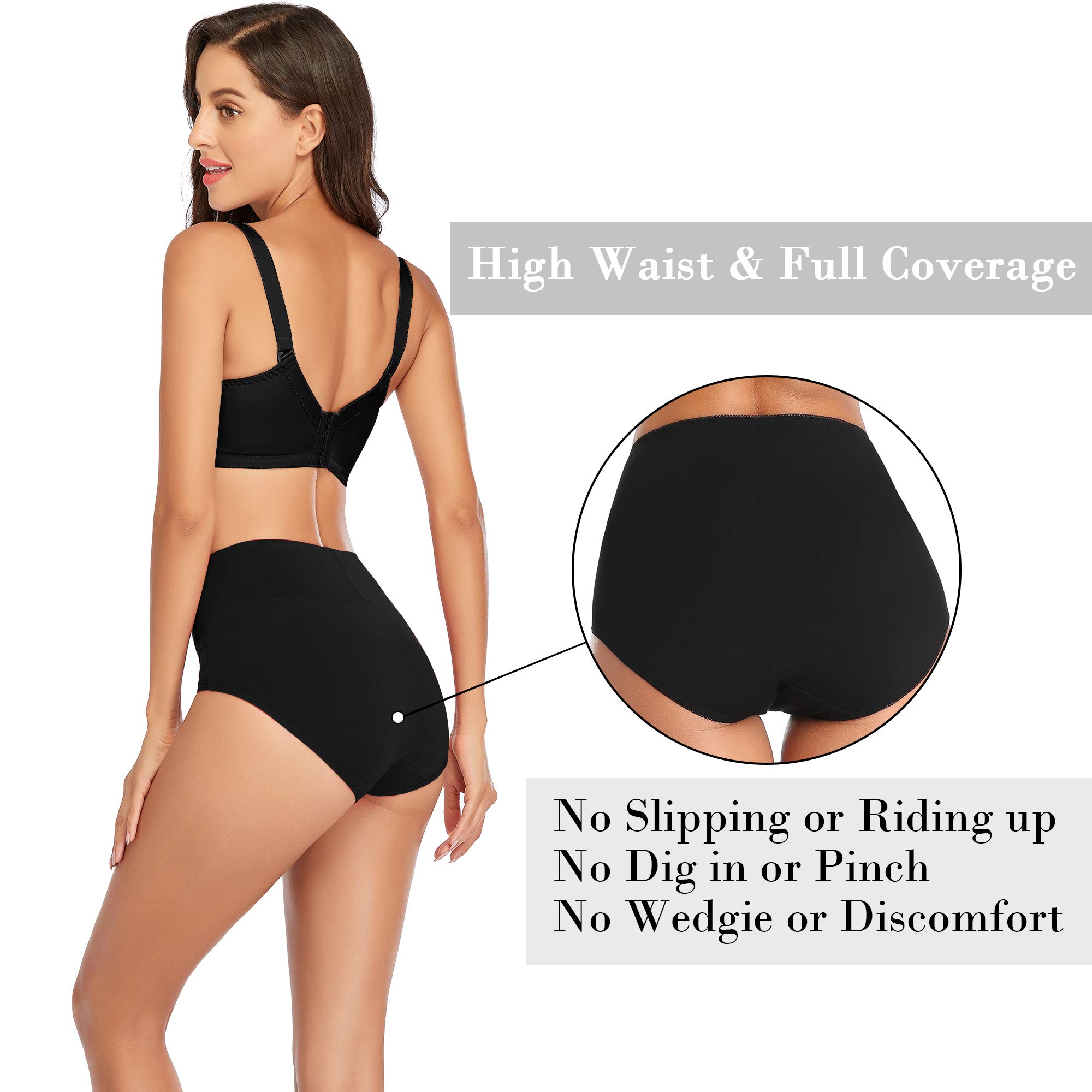 Women's Tummy Control Underwear - High Waisted Cotton Briefs for No Muffin Top, Soft & Breathable Panties - Perfect for Everyday Wear, Workout & Postpartum Recovery