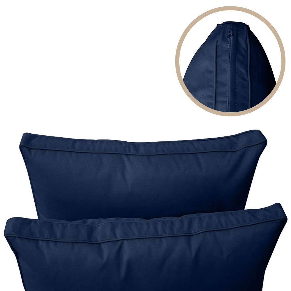 Outdoor Daybed Mattress Cover with Bolster Back Pillow Slipcovers - Waterproof & UV Resistant Fabric for Patio, Poolside, and Garden Lounging - Style 2 Full Size AD101
