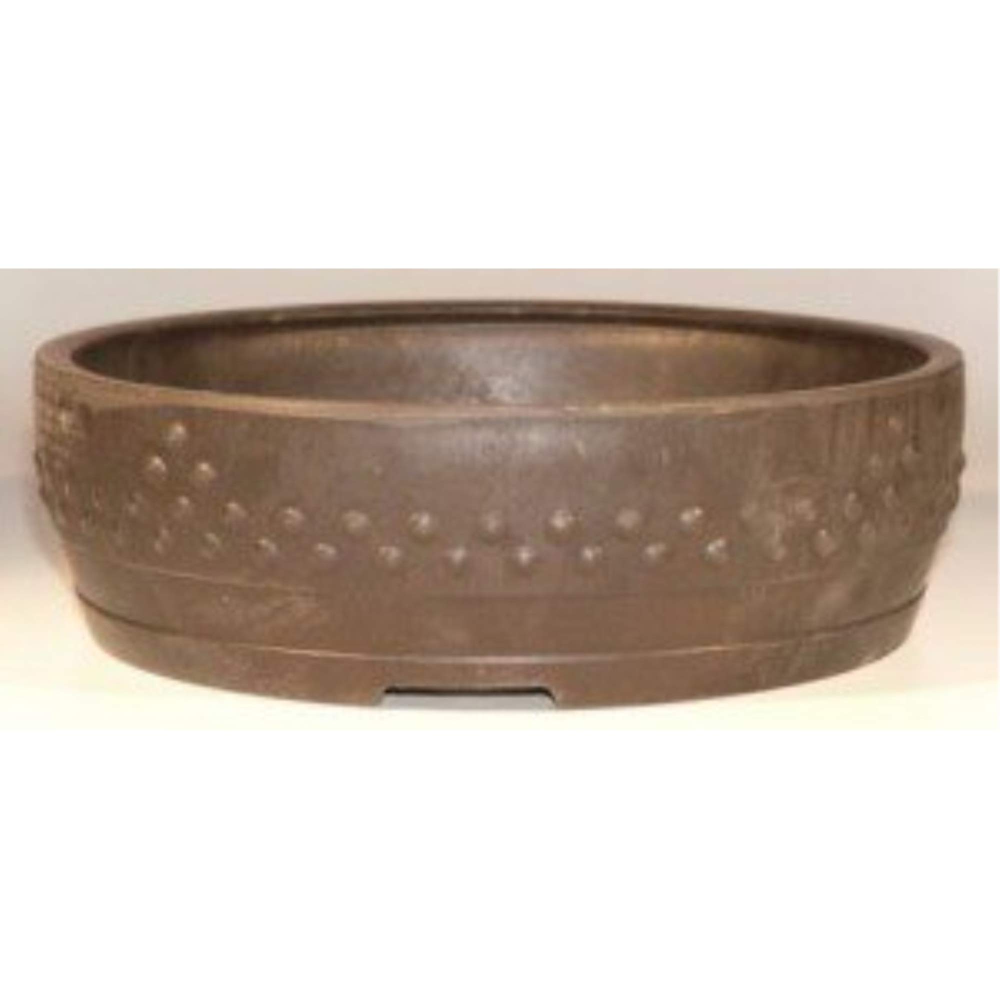 Round Mica Bonsai Pot - 12.5x3 Inch Ceramic Planter with Drainage Hole for Succulents, Mini Plants & Indoor Gardening - Perfect for Home Decor, Office Desk & Zen Garden