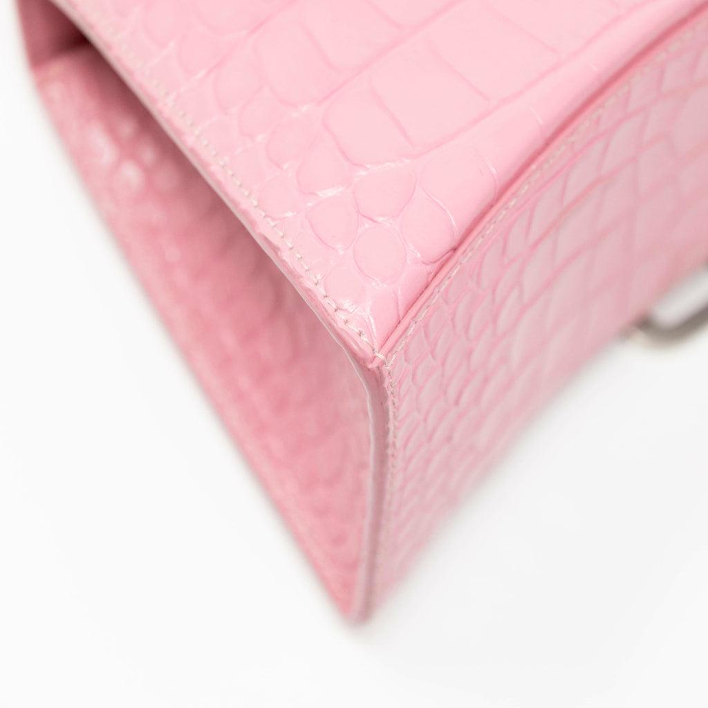 Balenciaga Small Pink Crocodile Hourglass Bag - Luxury Designer Handbag for Women, Perfect for Parties, Dates & Evening Events