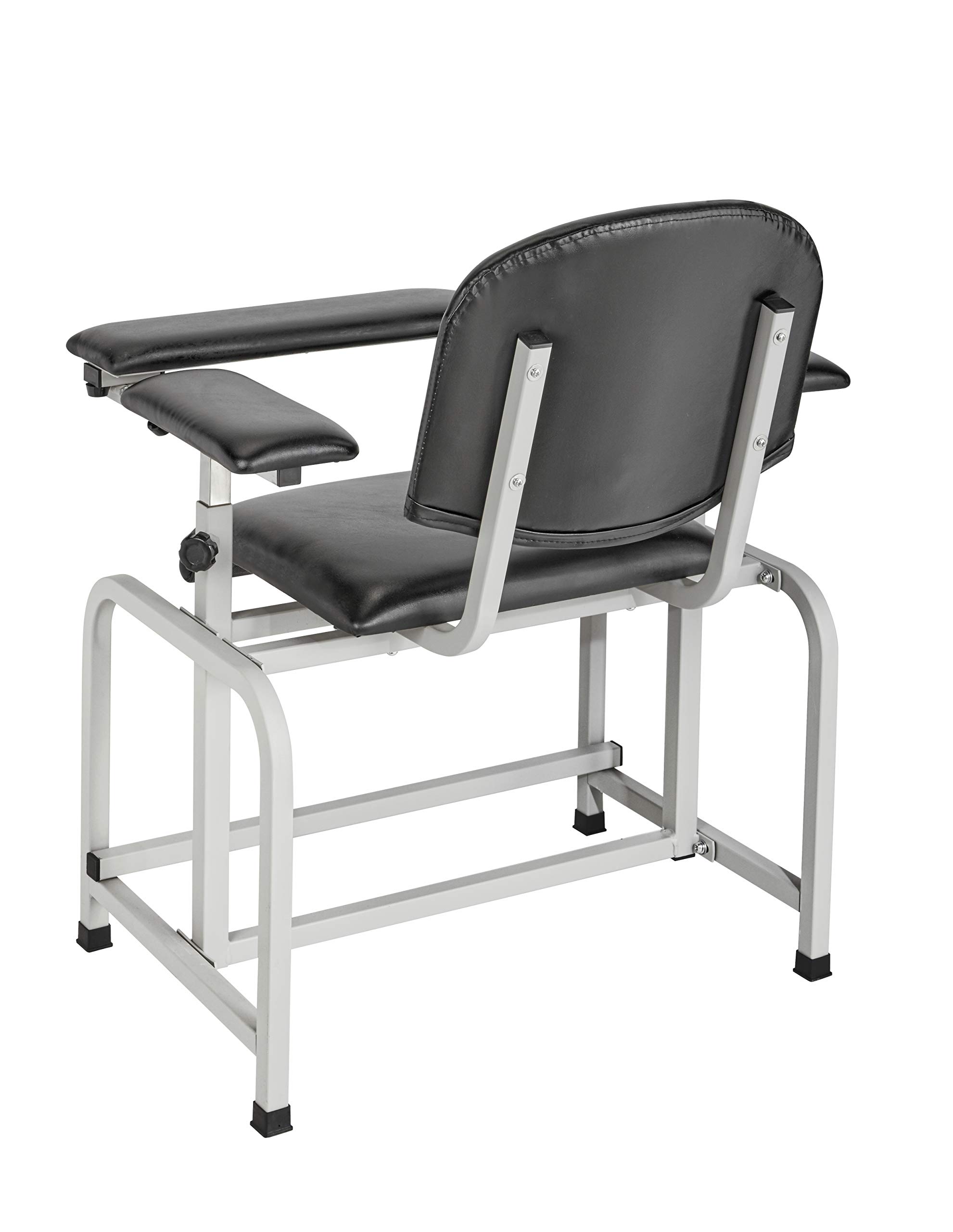 Adjustable Black Phlebotomy Chair with Sturdy Armrest - Heavy Duty Blood Draw Chair for Medical Labs - 500lb Weight Capacity Ergonomic Medical Exam Chair - Perfect for Hospitals, Clinics & Blood Donation Centers