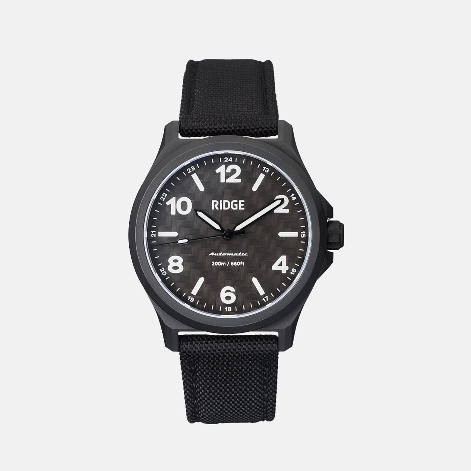Ridge Titanium Field Watch 40mm - Carbon Fiber 3K - Durable Military Style Watch for Outdoor Adventures & Everyday Wear