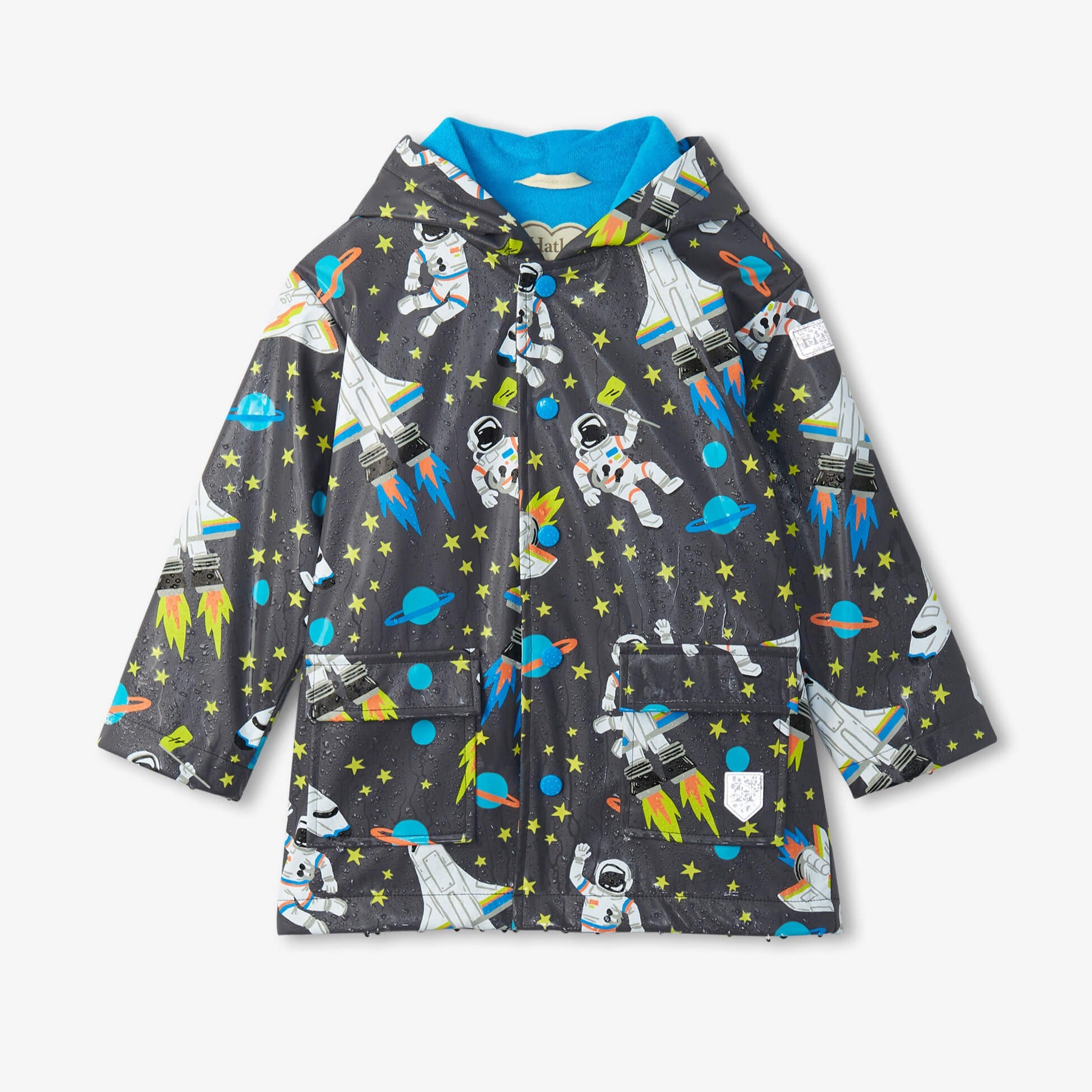 Hatley Outer Space Color Changing Raincoat for Kids - Fun & Waterproof Coat for Outdoor Play & School
