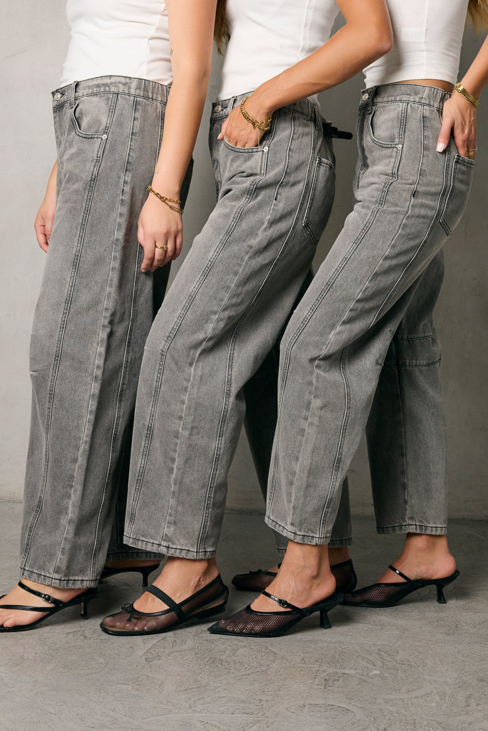 Lisette High Waist Barrel Jeans for Women - Trendy Grey Denim Pants | Perfect for Casual Outfits & Streetwear