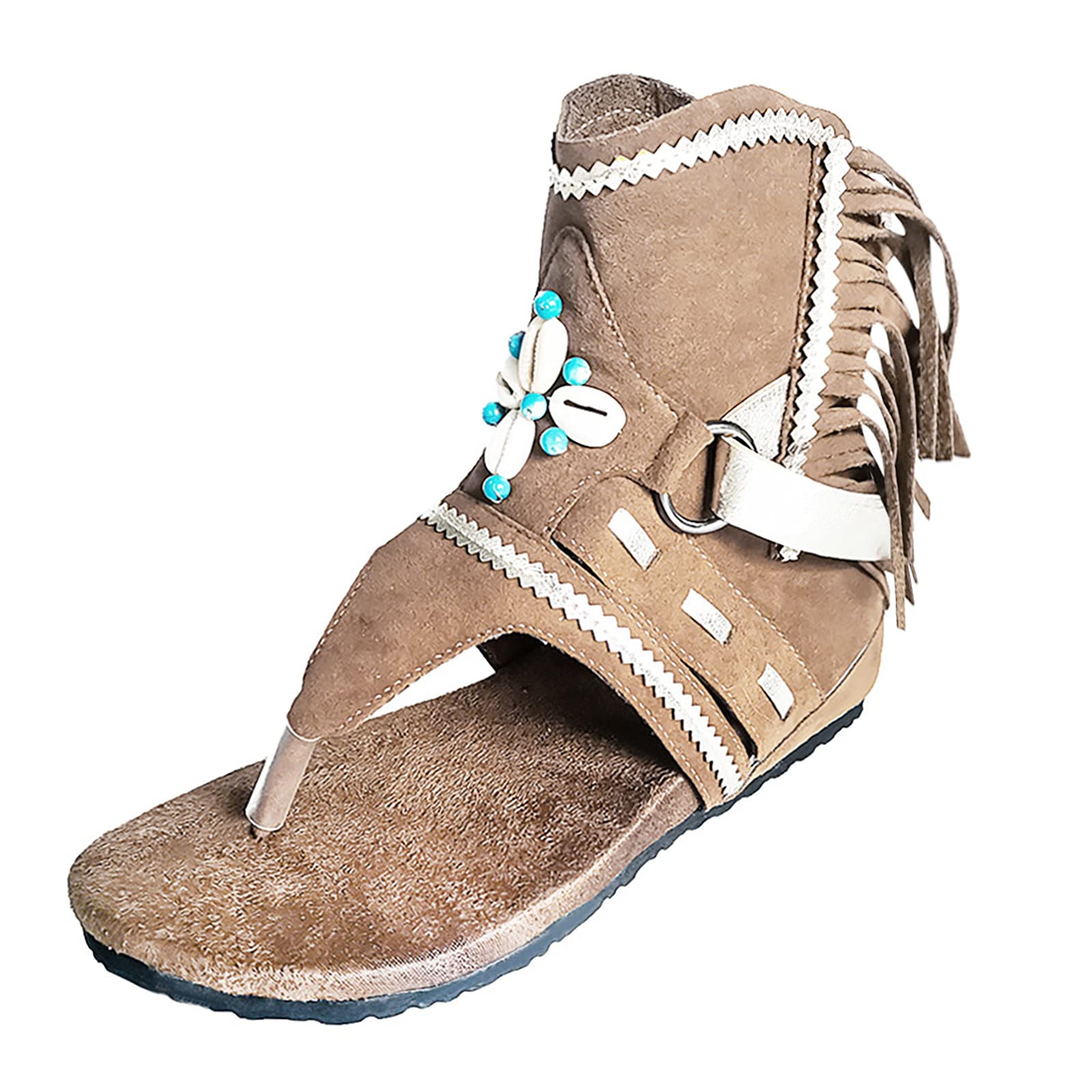 Women's Bohemian Tassel Sandals - Casual Summer Beach Roman Sandals with Retro Design | Perfect for Vacation, Poolside, and Outdoor Adventures