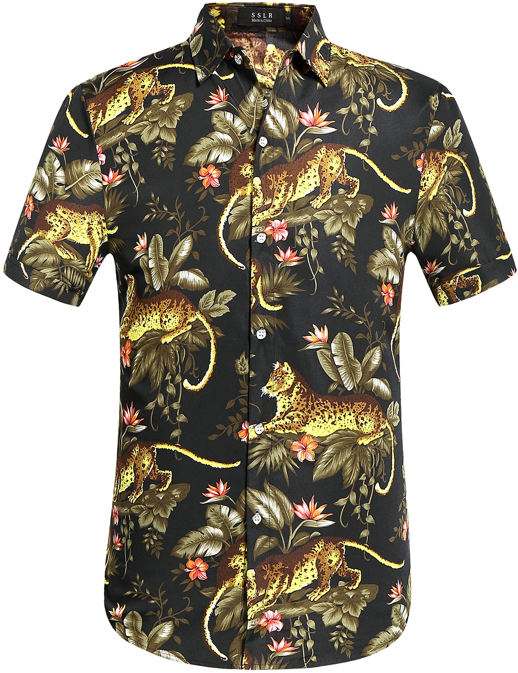 Men's SSLR Short Sleeve Button Down Hawaiian Shirts - Casual Summer Aloha Shirts for Beach, Vacation & Outdoor Activities