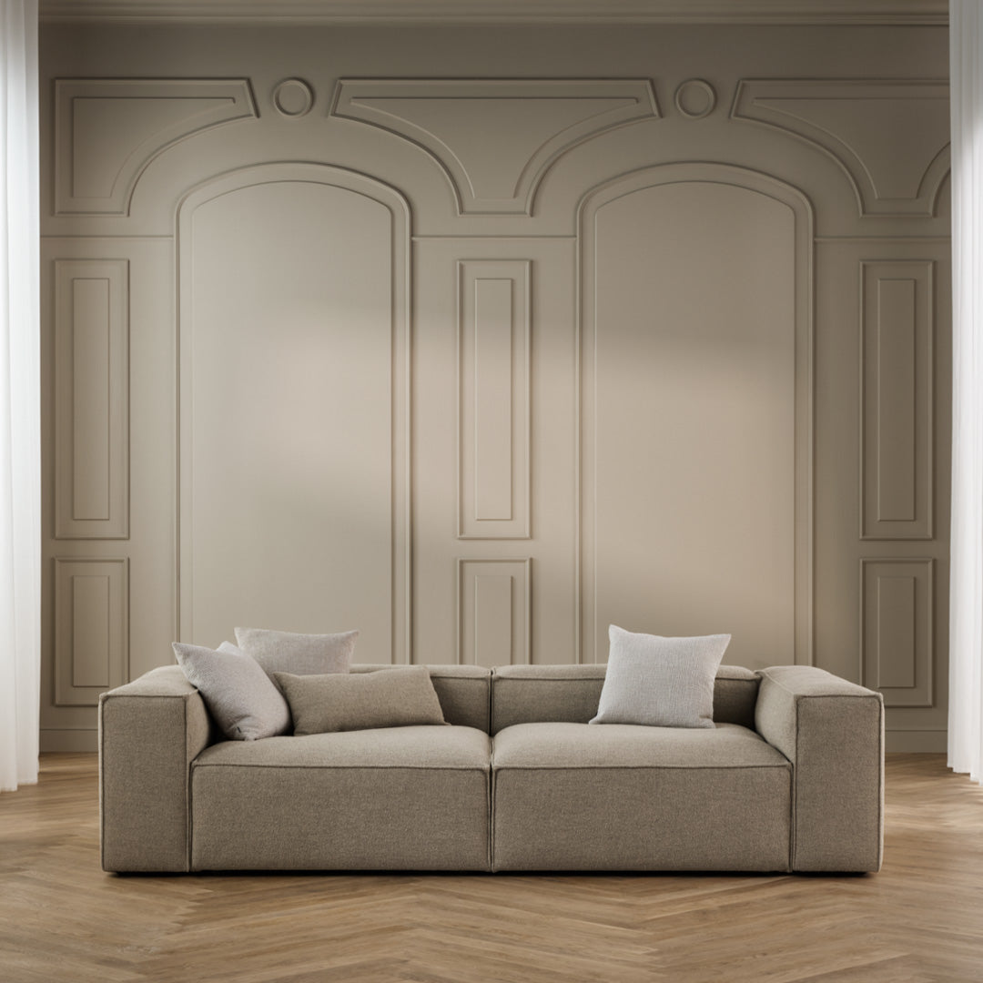 Cosima 2 Small Modular Sectional Sofa with Removable Pouf - Perfect for Small Living Rooms, Apartments & Cozy Spaces