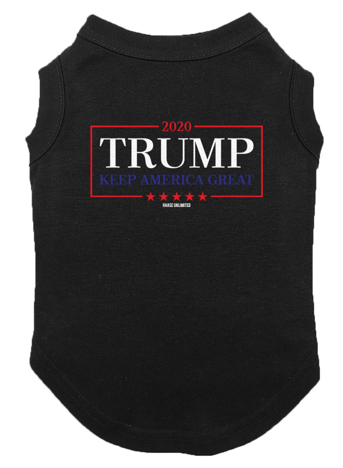 Trump 2020 Keep America Great Dog Shirt for Pets - Patriotic American Flag Political Apparel for Dogs (Black, Large) - Perfect for Election Day, Fourth of July & Conservative Events