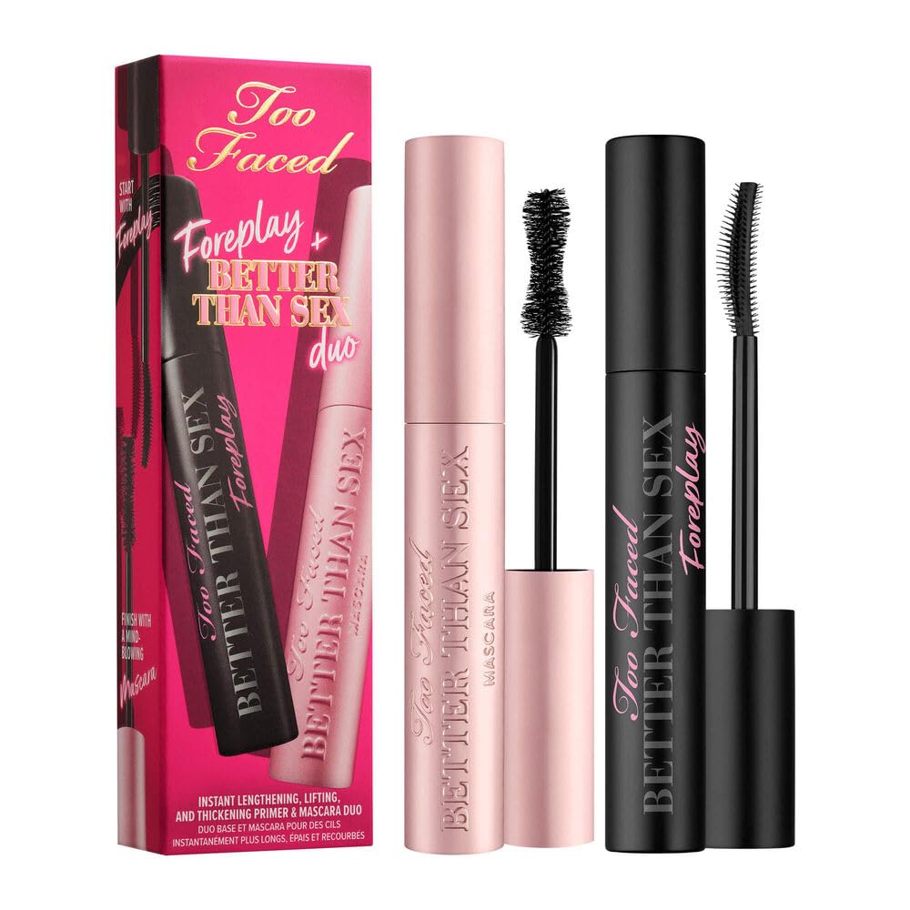 Too Faced Better Than Sex Foreplay Mascara Primer - Long Lasting Volumizing Lash Enhancer for Dramatic Eye Makeup | Perfect for Date Night & Special Occasions
